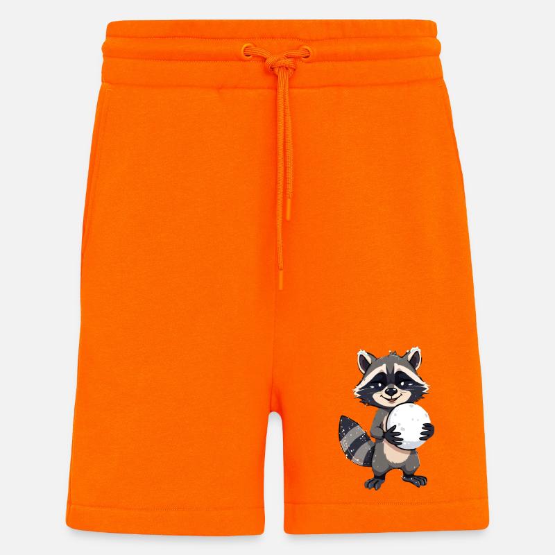 Waschbär mit grossem Schneeball - Shorts - made by SPREAD - SUNSET ORANGE