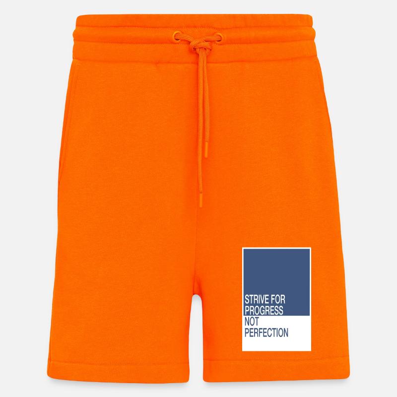 Strive for Progress, Not Perfection - Shorts - made by SPREAD - SUNSET ORANGE