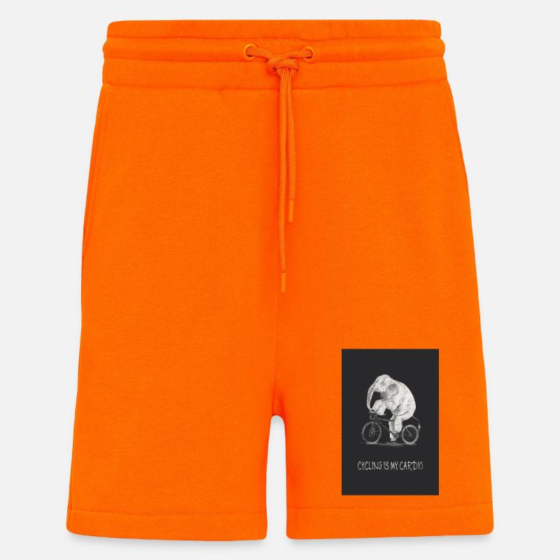 Le vélo, c’est mon cardio - Short bio décontracté fabriqué en UE - SUNSET ORANGE