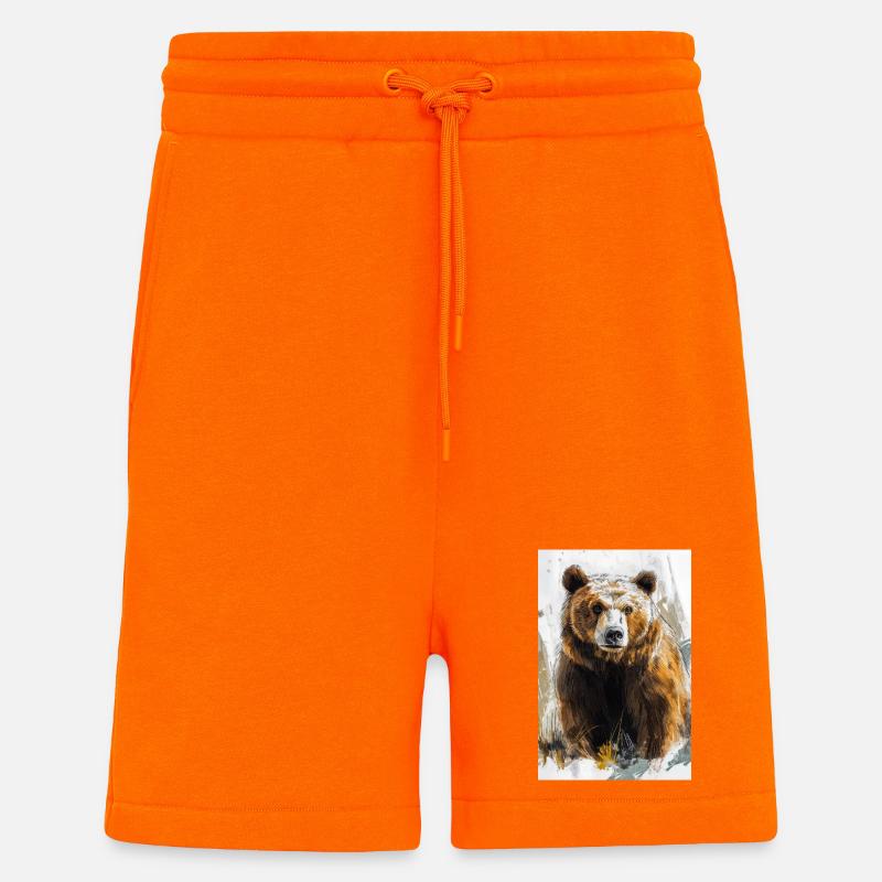 Illustration eines Bären - Shorts - made by SPREAD - SUNSET ORANGE