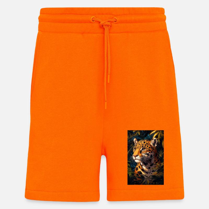 Illustration eines Jaguars - Shorts - made by SPREAD - SUNSET ORANGE