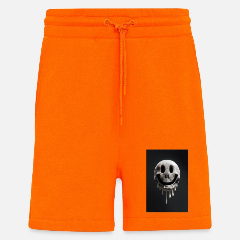 Schmelzender Smiley Schädel - Shorts - made by SPREAD - SUNSET ORANGE