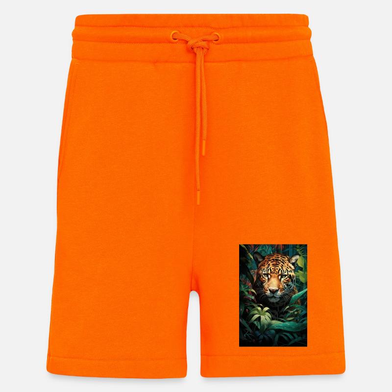 Illustration eines Jaguars - Shorts - made by SPREAD - SUNSET ORANGE