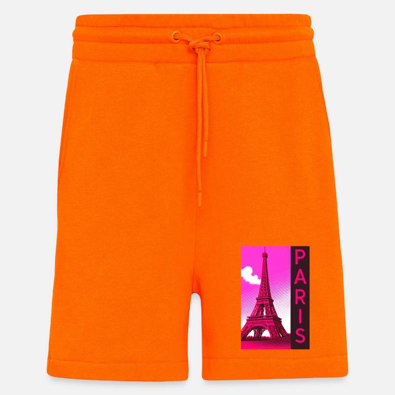 Paris Pink Eiffel Turm Retro - Shorts - made by SPREAD - SUNSET ORANGE