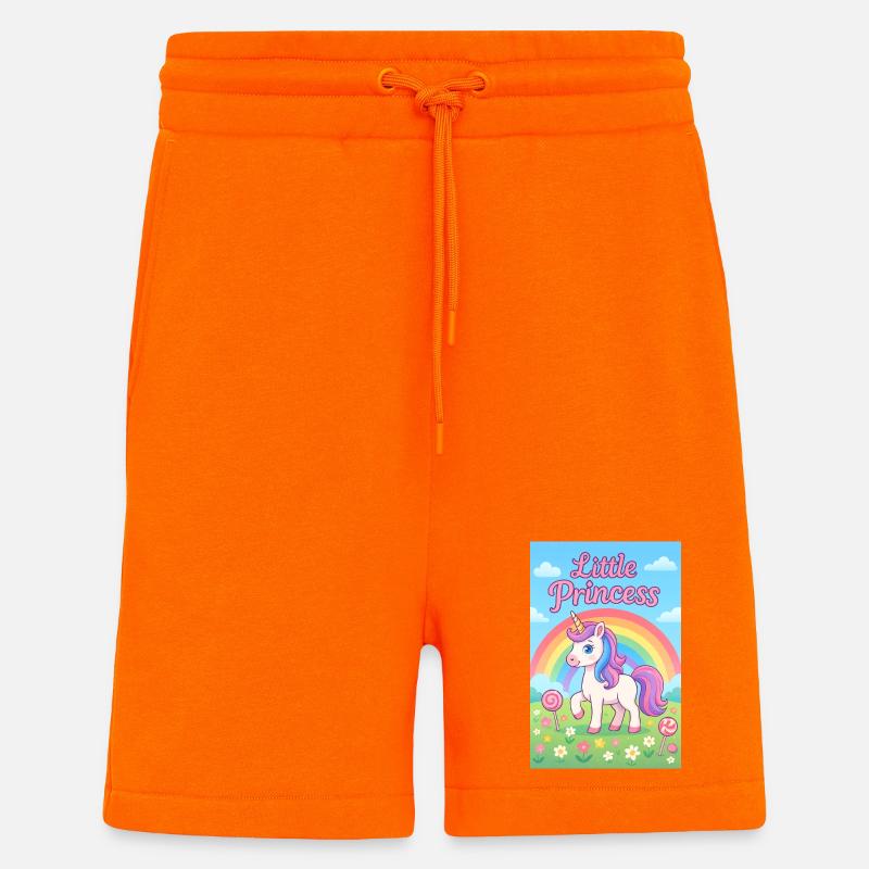 Kleines Regenbogen-Einhorn - Shorts - made by SPREAD - SUNSET ORANGE