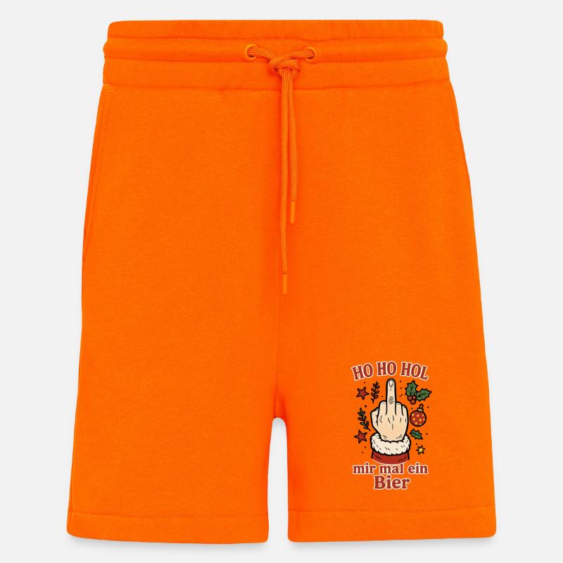 Noël Ho Ho Offrez-moi une bière - Short bio décontracté fabriqué en UE - SUNSET ORANGE