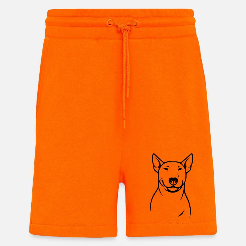 Stylized Bull Terrier Silhouette - Shorts - made by SPREAD - SUNSET ORANGE