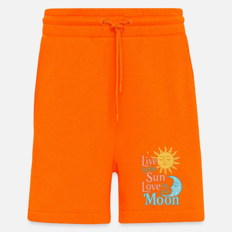 Citation de l’harmonie Soleil Lune - Short bio décontracté fabriqué en UE - SUNSET ORANGE