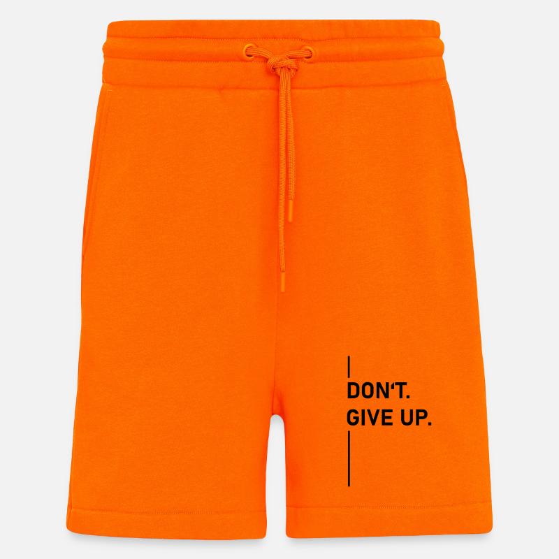 Ne pas. Abandonner. –Déclaration - Short bio décontracté fabriqué en UE - SUNSET ORANGE