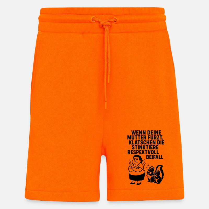 deine mutter witz furz stinktier - Shorts - made by SPREAD - SUNSET ORANGE