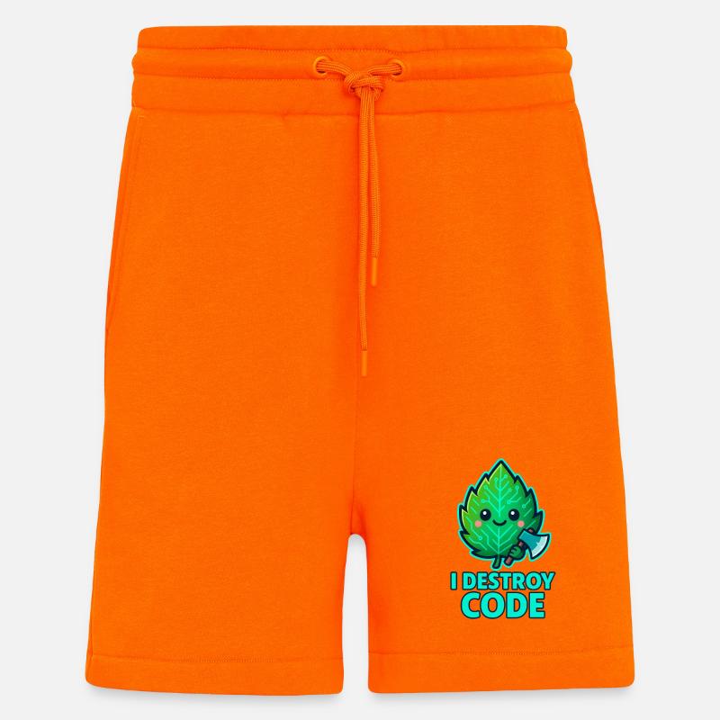 Guerrier Code de la Feuille Verte - Short bio décontracté fabriqué en UE - SUNSET ORANGE