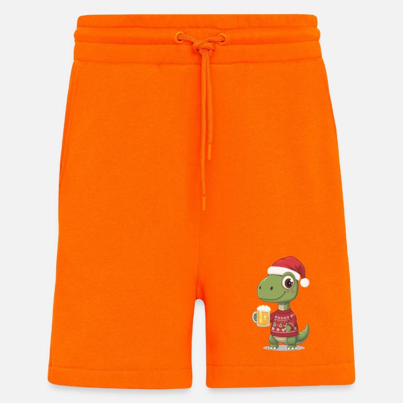 Dino Noël Pull Festif - Short bio décontracté fabriqué en UE - SUNSET ORANGE