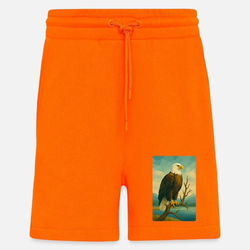 Pygargue à tête blanche Polynature - Short bio décontracté fabriqué en UE - SUNSET ORANGE