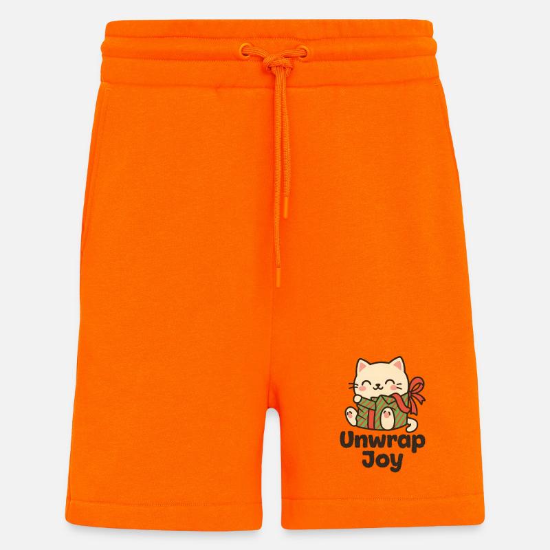 Katz mit Geschenk Unwrap Joy - Shorts - made by SPREAD - SUNSET ORANGE
