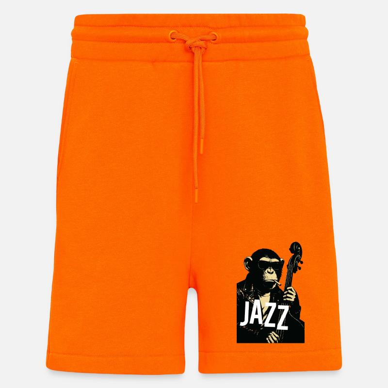 Jazz Monkey Noir Tee - Short bio décontracté fabriqué en UE - SUNSET ORANGE