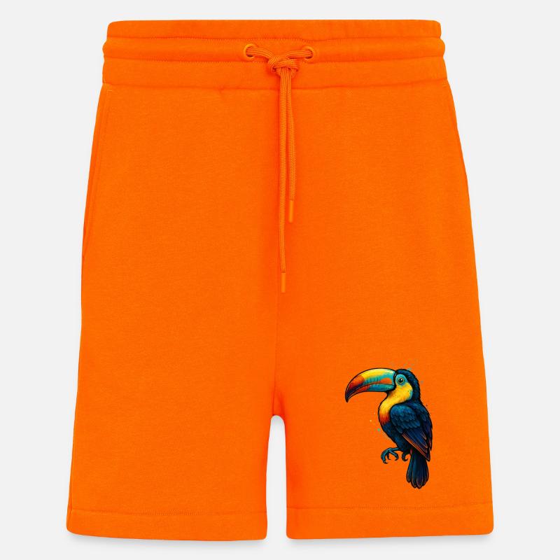 Tropischer Tukan Farbexplosion - Shorts - made by SPREAD - SUNSET ORANGE