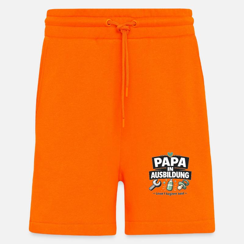 Papa en formation niveau 1 - Short bio décontracté fabriqué en UE - SUNSET ORANGE