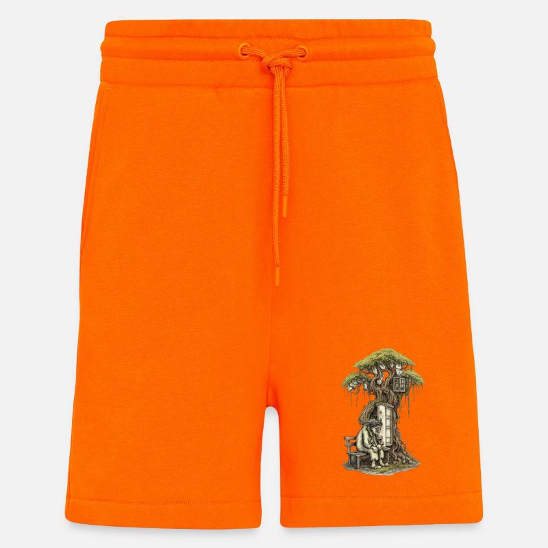 Baumhausgedicht: Greis hockt vor Baum - Shorts - made by SPREAD - SUNSET ORANGE