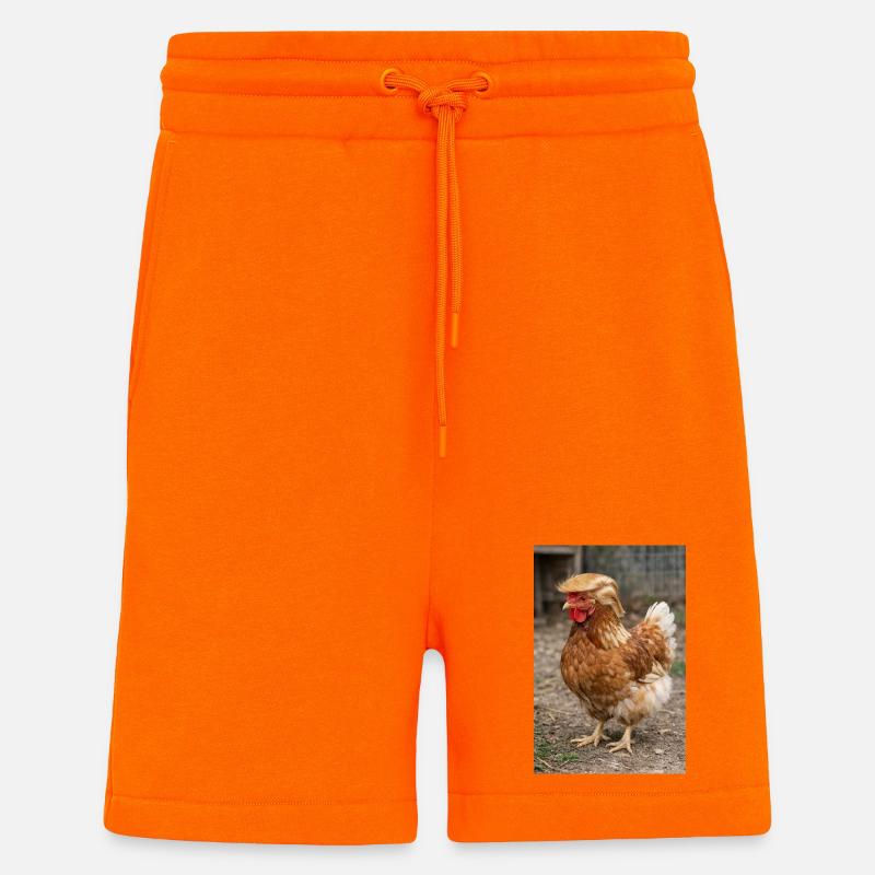 Huhn mit Haarpracht Retro - Shorts - made by SPREAD - SUNSET ORANGE