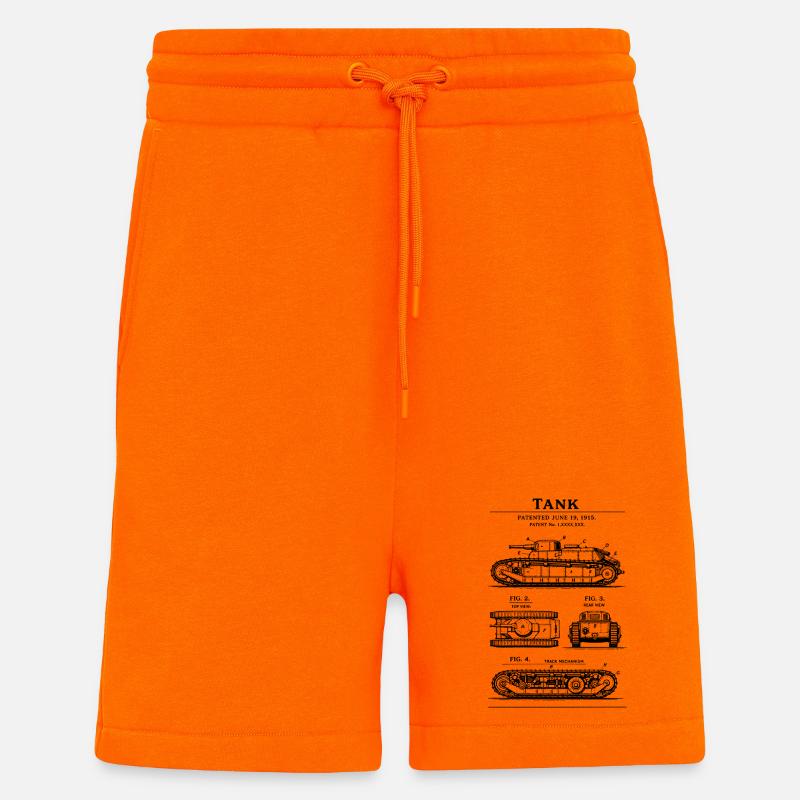 Panzerpatent-Bauplan - Shorts - made by SPREAD - SUNSET ORANGE