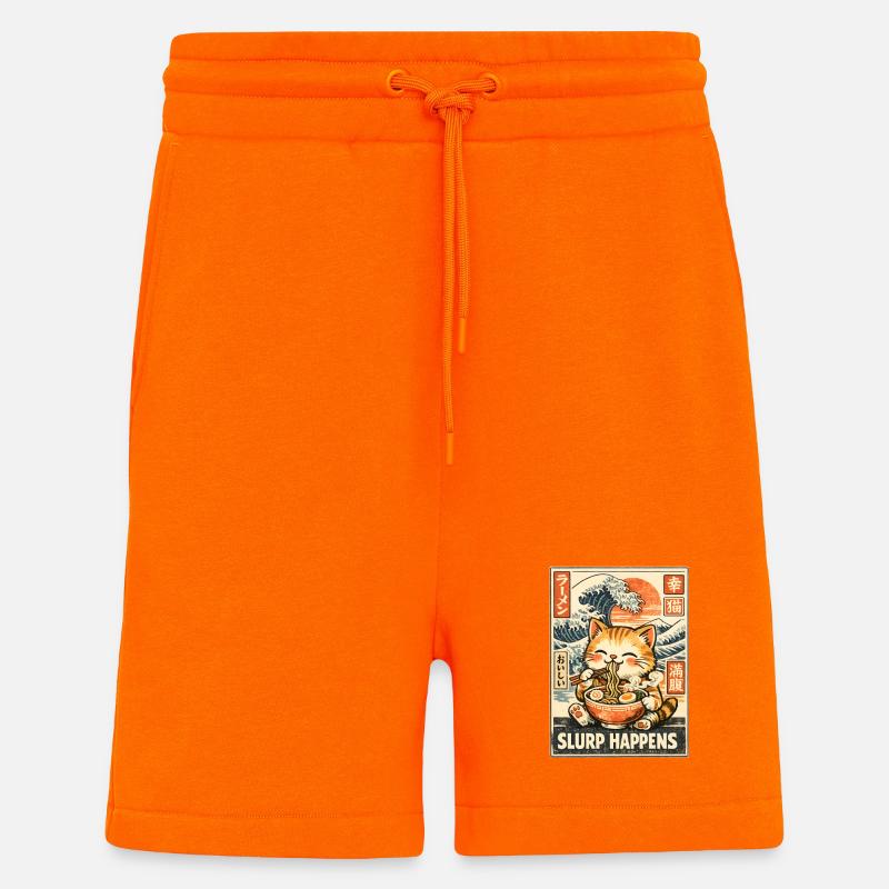 Ramen Katze - Shorts - made by SPREAD - SUNSET ORANGE