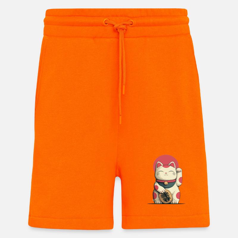 Maneki-Neko Glücks-Katze - Shorts - made by SPREAD - SUNSET ORANGE