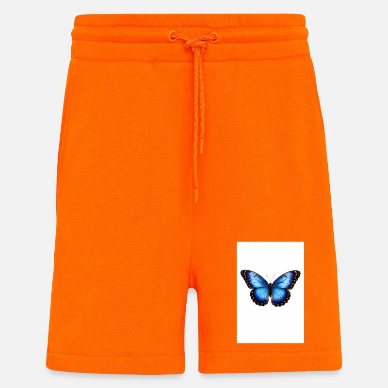 Ailes de papillon bleu - Short bio décontracté fabriqué en UE - SUNSET ORANGE