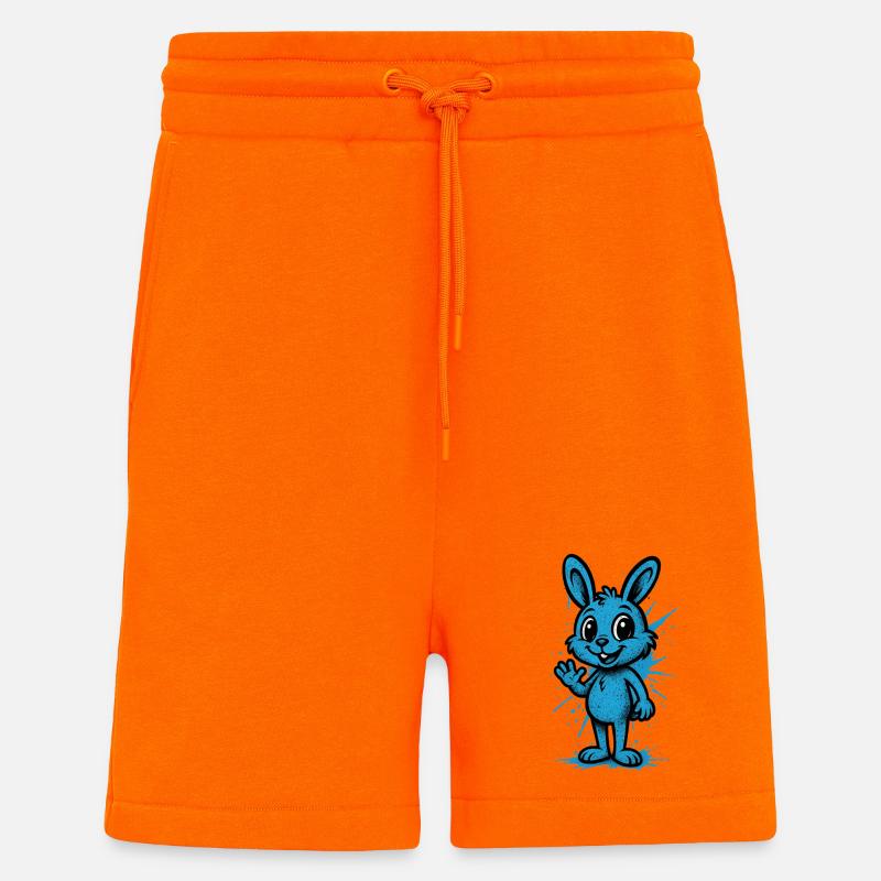 Blauer Spritzhase Grafik - Shorts - made by SPREAD - SUNSET ORANGE