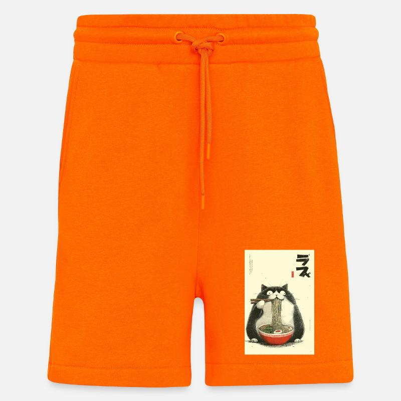 Neko Ramen Katze - Shorts - made by SPREAD - SUNSET ORANGE
