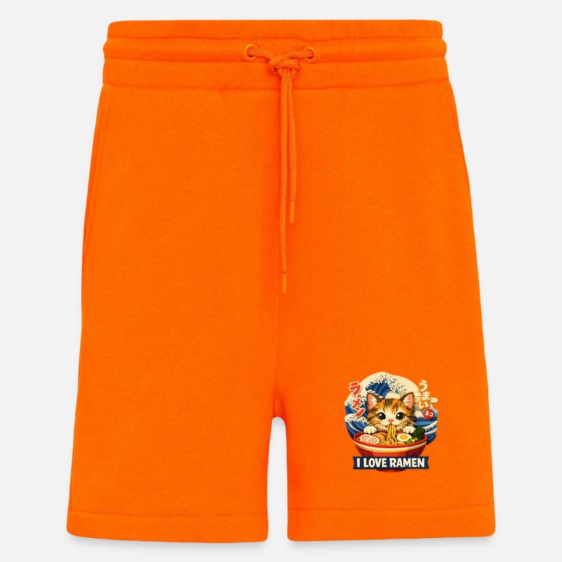 Ramen Chat - Short bio décontracté fabriqué en UE - SUNSET ORANGE