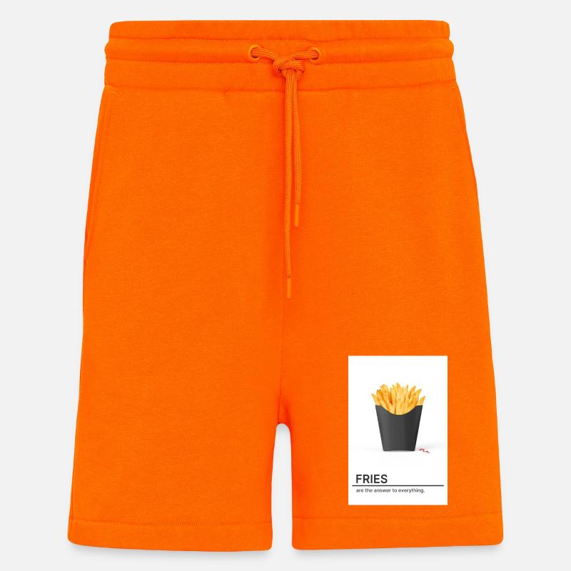 Les frites sont la solution à tout - Short bio décontracté fabriqué en UE - SUNSET ORANGE