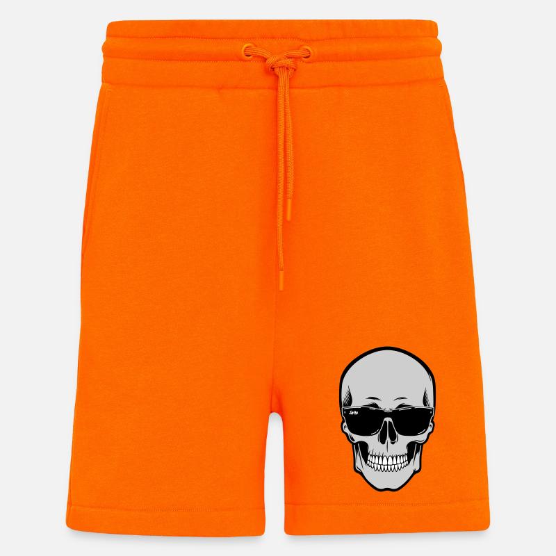 Schädel mit Sonnenbrille Grafik - Shorts - made by SPREAD - SUNSET ORANGE