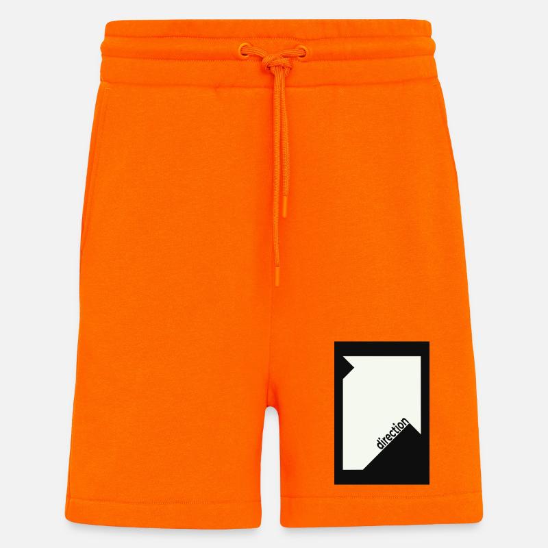 Direction Poster Schwarz – Minimal Statement - Shorts - made by SPREAD - SUNSET ORANGE