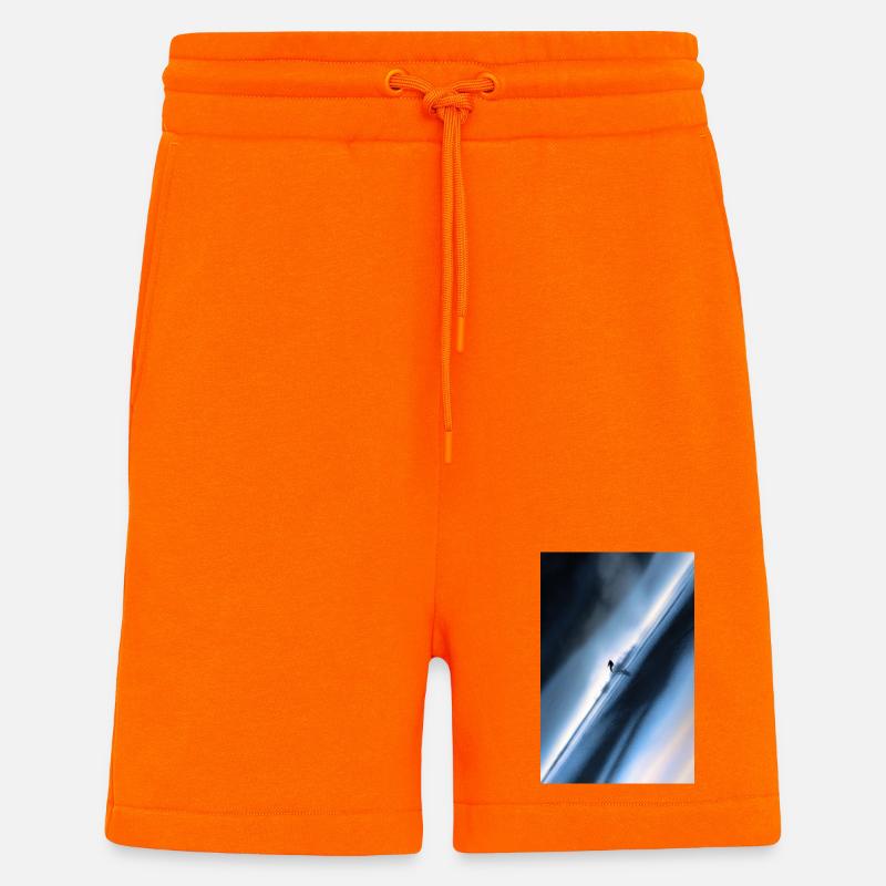 Blauer Diagonal-Schneereiter - Shorts - made by SPREAD - SUNSET ORANGE