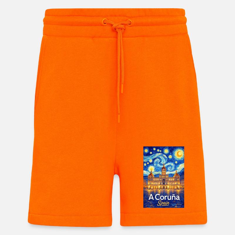A Coruña Spain - Shorts - made by SPREAD - SUNSET ORANGE