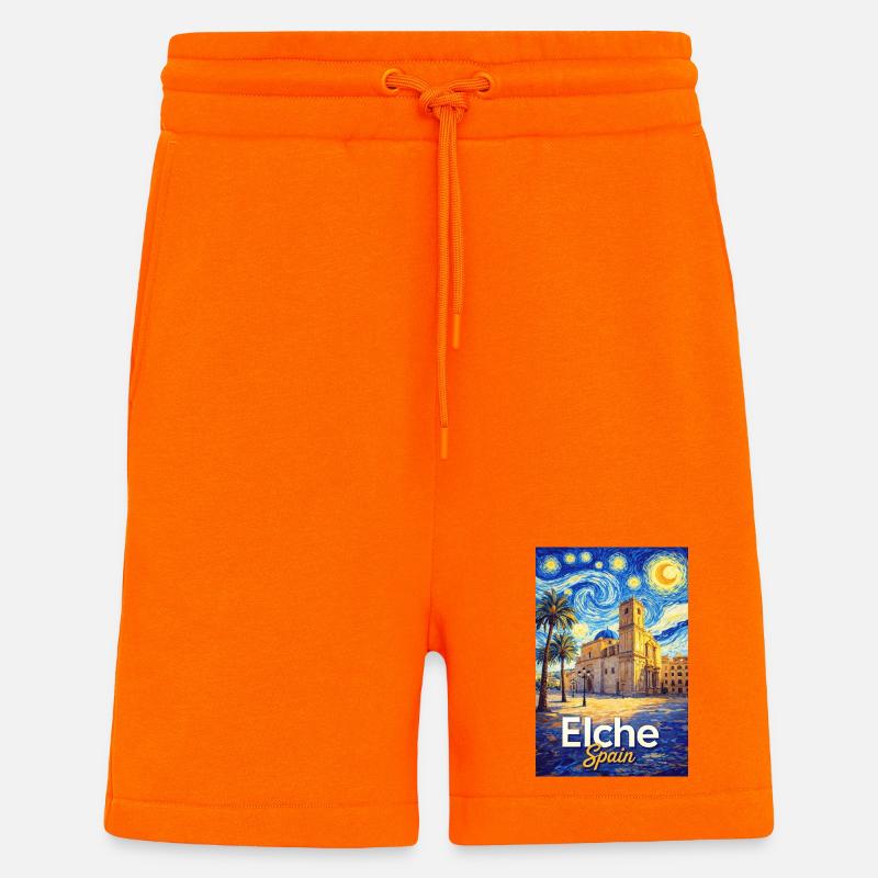 Elche, Spagna - Pantaloncini ecologici casual Made in UE - SUNSET ORANGE
