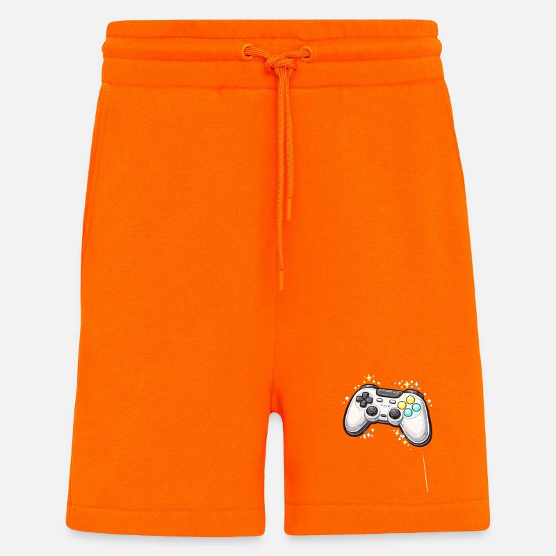 Leuchtender Spielecontroller mit Sternenstaub - Shorts - made by SPREAD - SUNSET ORANGE