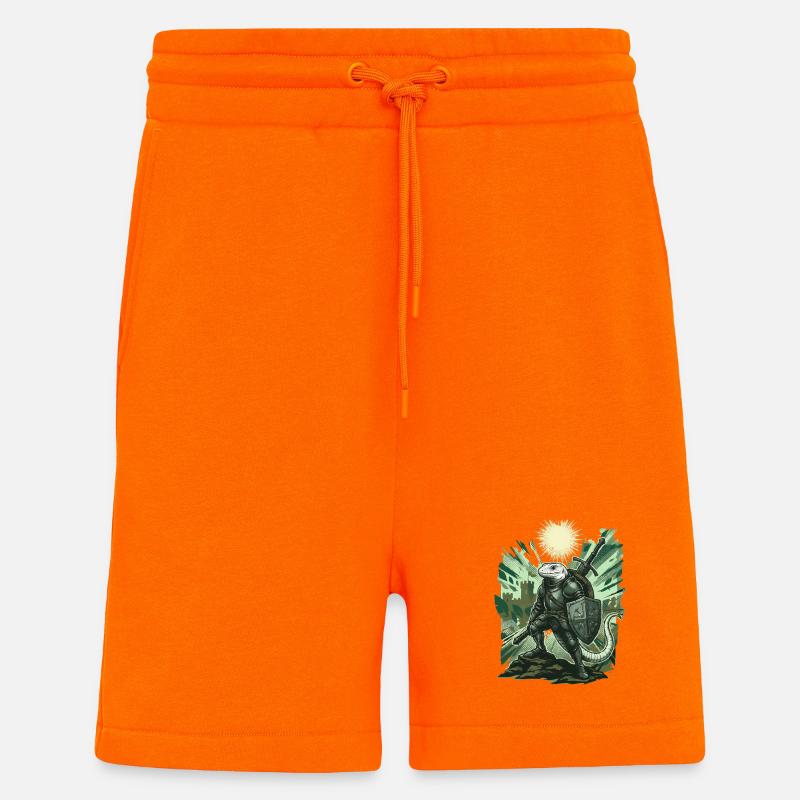 Medieval Knight Lizard in Sunlight - Shorts - made by SPREAD - SUNSET ORANGE