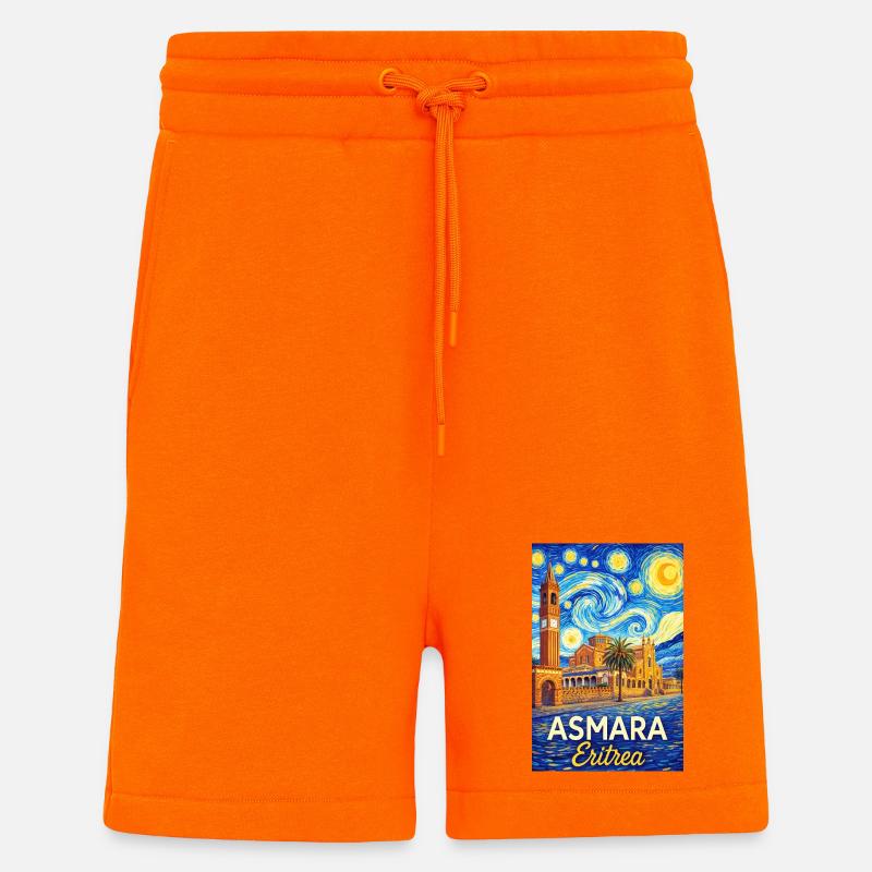Asmara Eritrea Sternenstadt - Shorts - made by SPREAD - SUNSET ORANGE