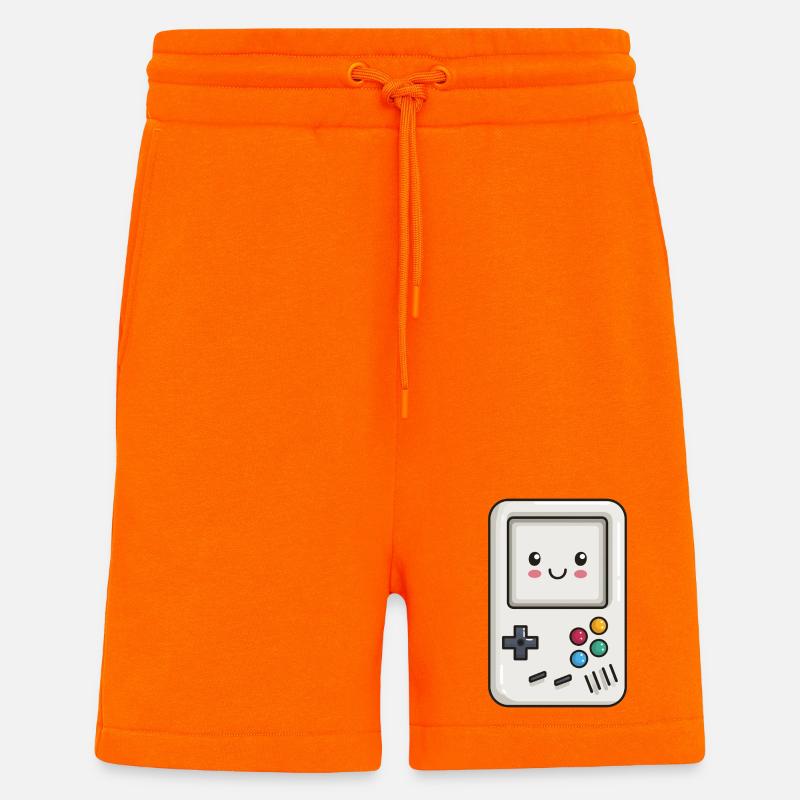 Console jeu mignonne - Short bio décontracté fabriqué en UE - SUNSET ORANGE