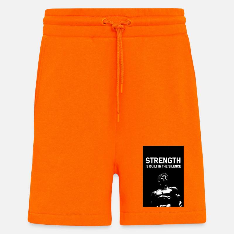 La force dans le silence - Short bio décontracté fabriqué en UE - SUNSET ORANGE