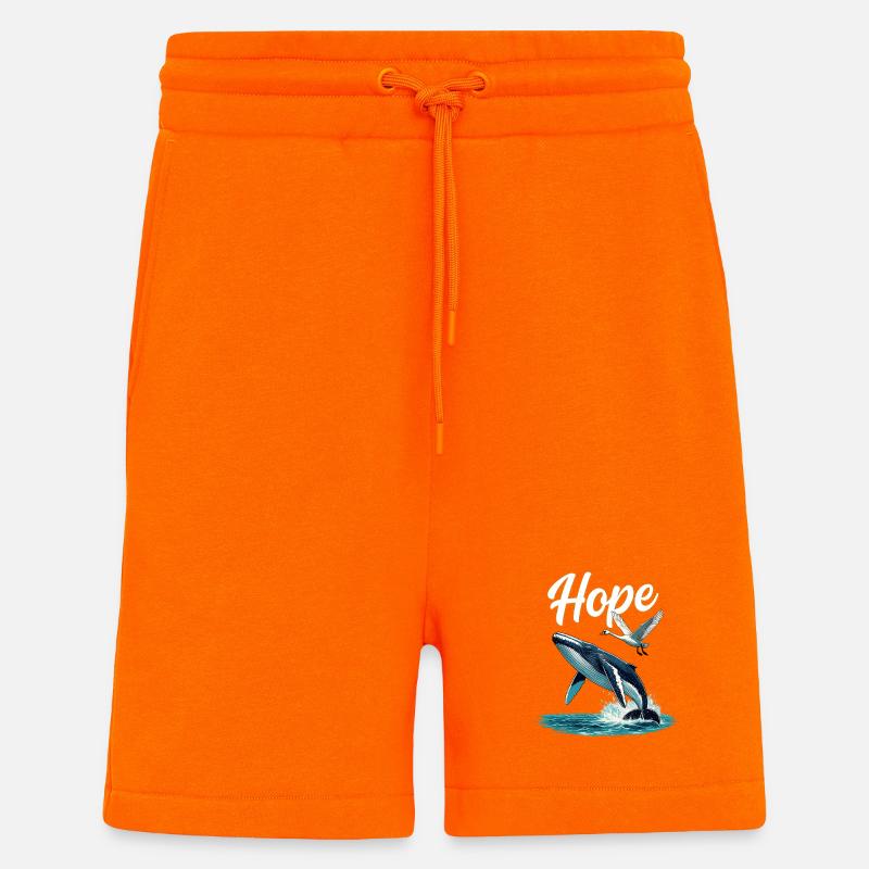 Hoffnung: Wal und Schwan Sprung, Hope - Shorts - made by SPREAD - SUNSET ORANGE