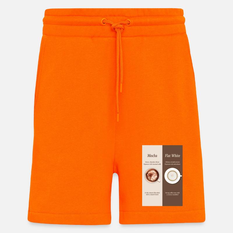 Mocha vs Flat White Coffee Poster - Shorts - made by SPREAD - SUNSET ORANGE