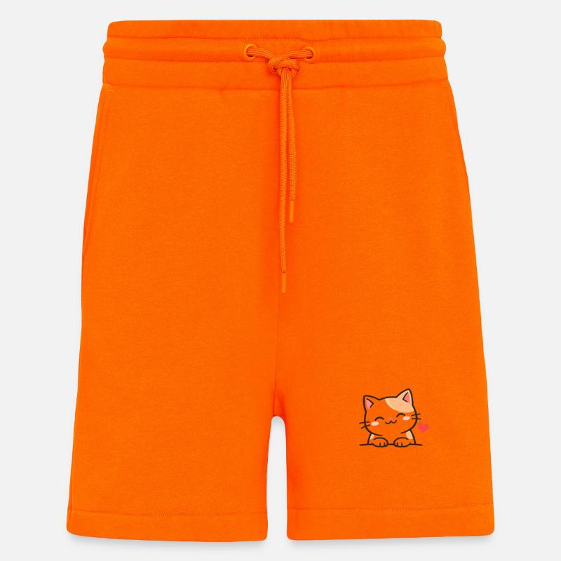Süßes Kätzchen mit Herz Illustration - Shorts - made by SPREAD - SUNSET ORANGE