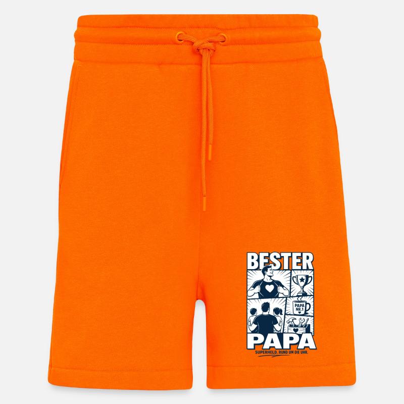 Bester Papa Superheld Design - Shorts - made by SPREAD - SUNSET ORANGE