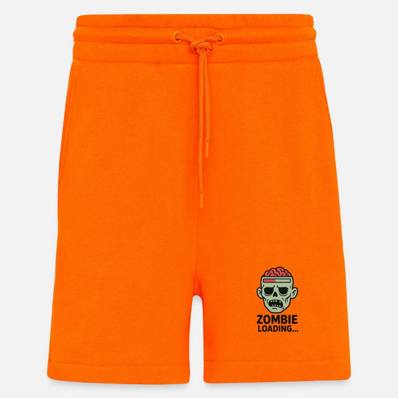 Zombie Loading Skull Graphic - Shorts - made by SPREAD - SUNSET ORANGE