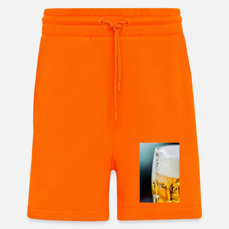 Light Gold Beer Glass Pattern - Shorts - made by SPREAD - SUNSET ORANGE