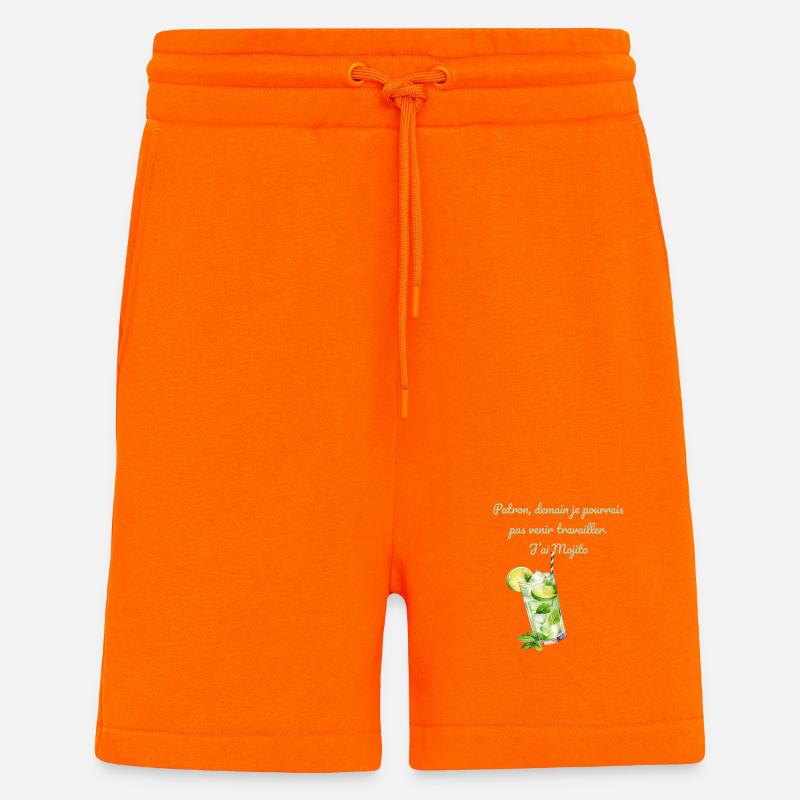 Demain Bureau Mojito - Short bio décontracté fabriqué en UE - SUNSET ORANGE