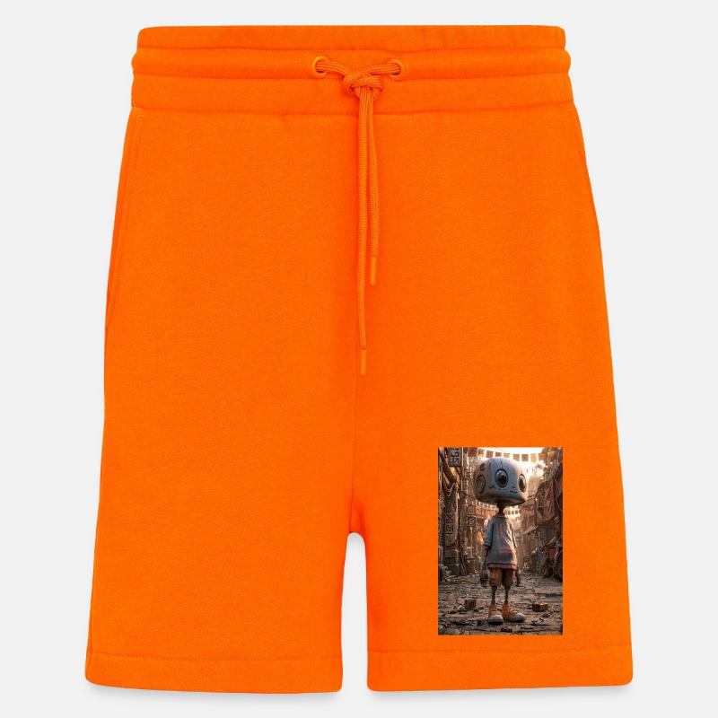 Rusty Robot in Neon Bazaar - Shorts - made by SPREAD - SUNSET ORANGE