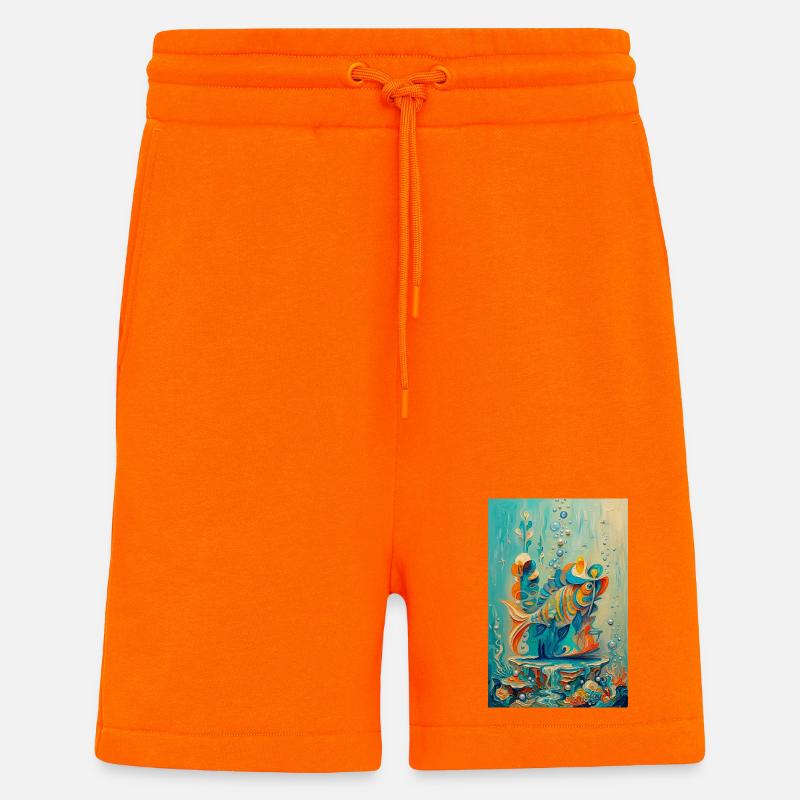 Koi-Unterwasser-farbenfrohe Kunstwerke - Shorts - made by SPREAD - SUNSET ORANGE